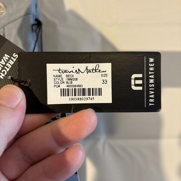 Travis Mathew NWT Men’s 33 Beck Shorts Blue Performance Golf Lightweight Stretch - Picture 6 of 9